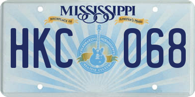 MS license plate HKC068