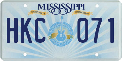 MS license plate HKC071