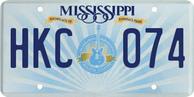 MS license plate HKC074