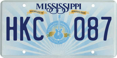 MS license plate HKC087