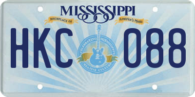 MS license plate HKC088