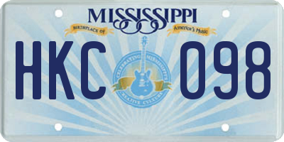 MS license plate HKC098
