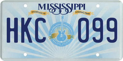 MS license plate HKC099