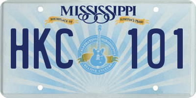 MS license plate HKC101