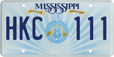 MS license plate HKC111