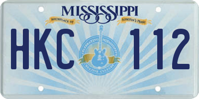 MS license plate HKC112