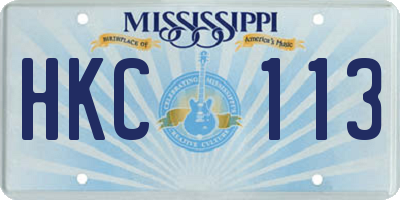 MS license plate HKC113