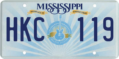 MS license plate HKC119