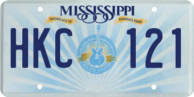 MS license plate HKC121