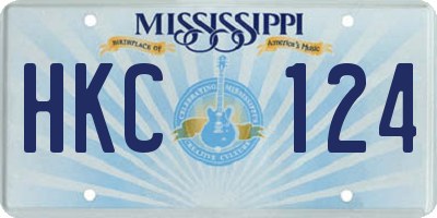 MS license plate HKC124