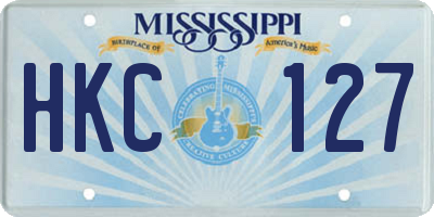 MS license plate HKC127