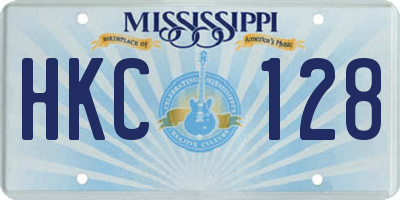 MS license plate HKC128