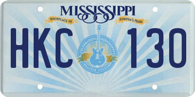 MS license plate HKC130