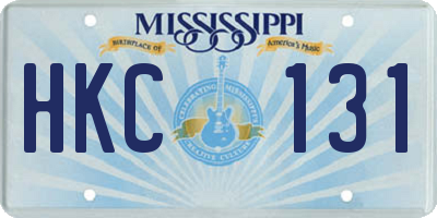 MS license plate HKC131