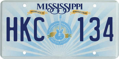 MS license plate HKC134