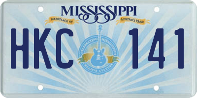 MS license plate HKC141