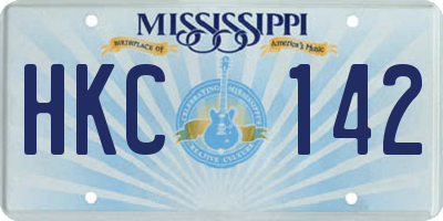 MS license plate HKC142