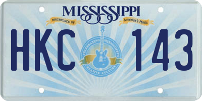MS license plate HKC143