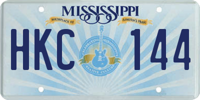 MS license plate HKC144