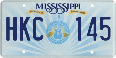 MS license plate HKC145