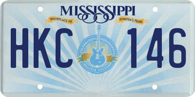MS license plate HKC146