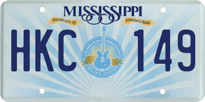 MS license plate HKC149
