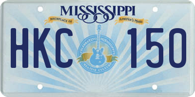 MS license plate HKC150