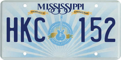 MS license plate HKC152