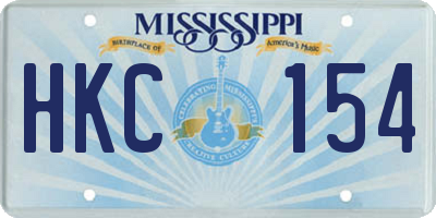 MS license plate HKC154