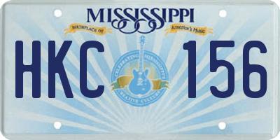 MS license plate HKC156