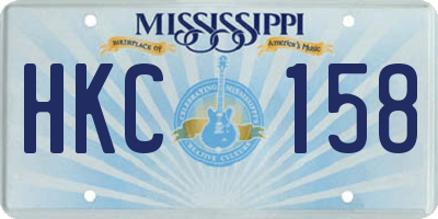 MS license plate HKC158