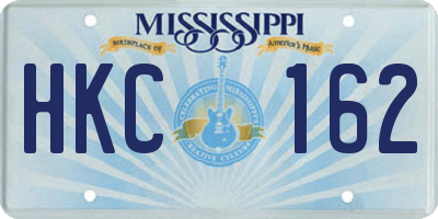 MS license plate HKC162