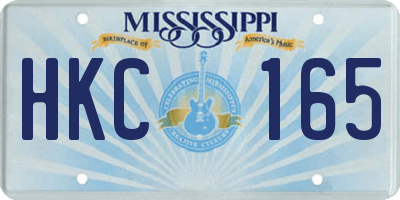 MS license plate HKC165