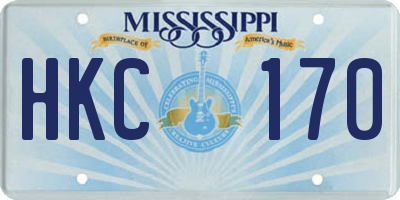 MS license plate HKC170