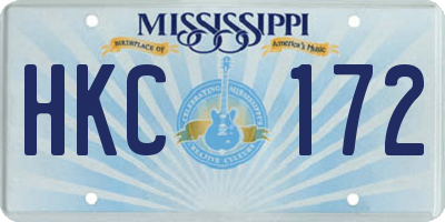MS license plate HKC172