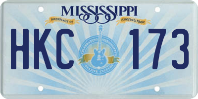 MS license plate HKC173