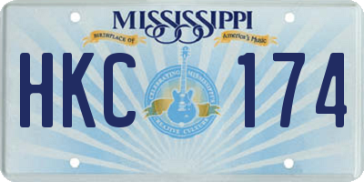 MS license plate HKC174