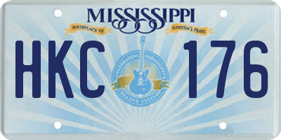 MS license plate HKC176