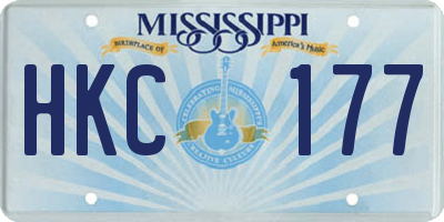 MS license plate HKC177