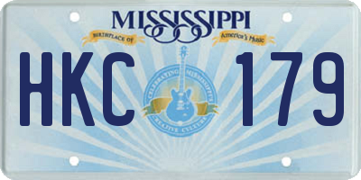MS license plate HKC179