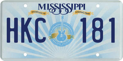 MS license plate HKC181