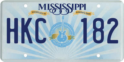 MS license plate HKC182