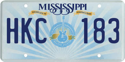 MS license plate HKC183