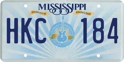 MS license plate HKC184