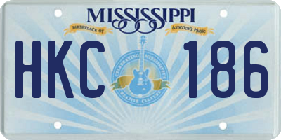 MS license plate HKC186