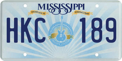 MS license plate HKC189