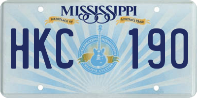 MS license plate HKC190