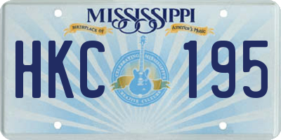 MS license plate HKC195