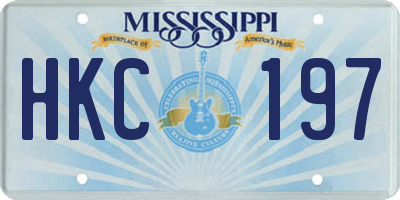 MS license plate HKC197
