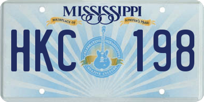 MS license plate HKC198